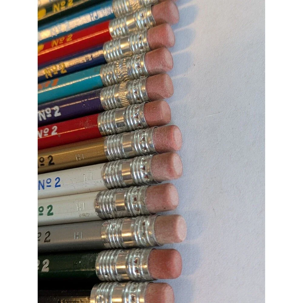 Faber Castell NFL Vintage 70s Wooden Pencils Unsharpened Complete 28 Teams READ
